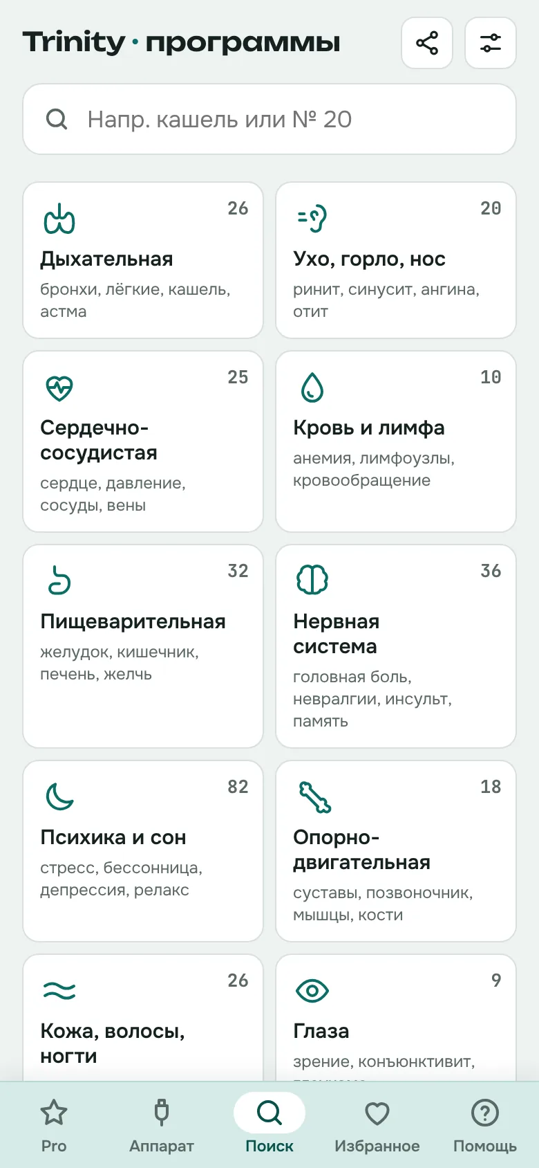 Плитки систем организма